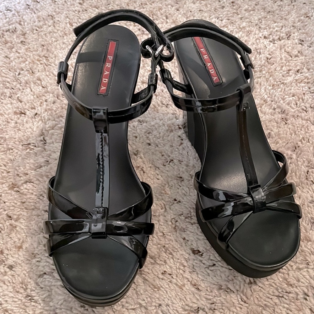 Black Prada wedges